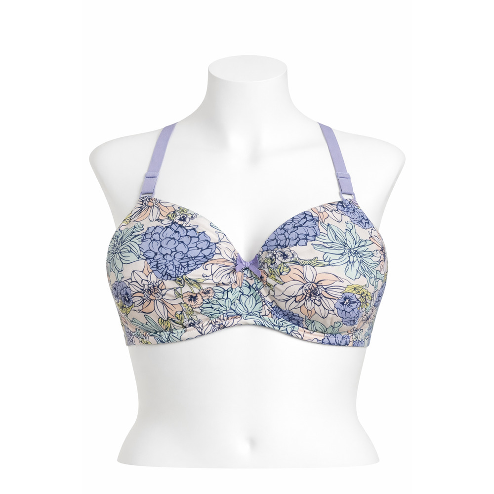 Kindly Yours Floral Bra 38DD Underwire T Shirt Bra Multicolor Comfort Support